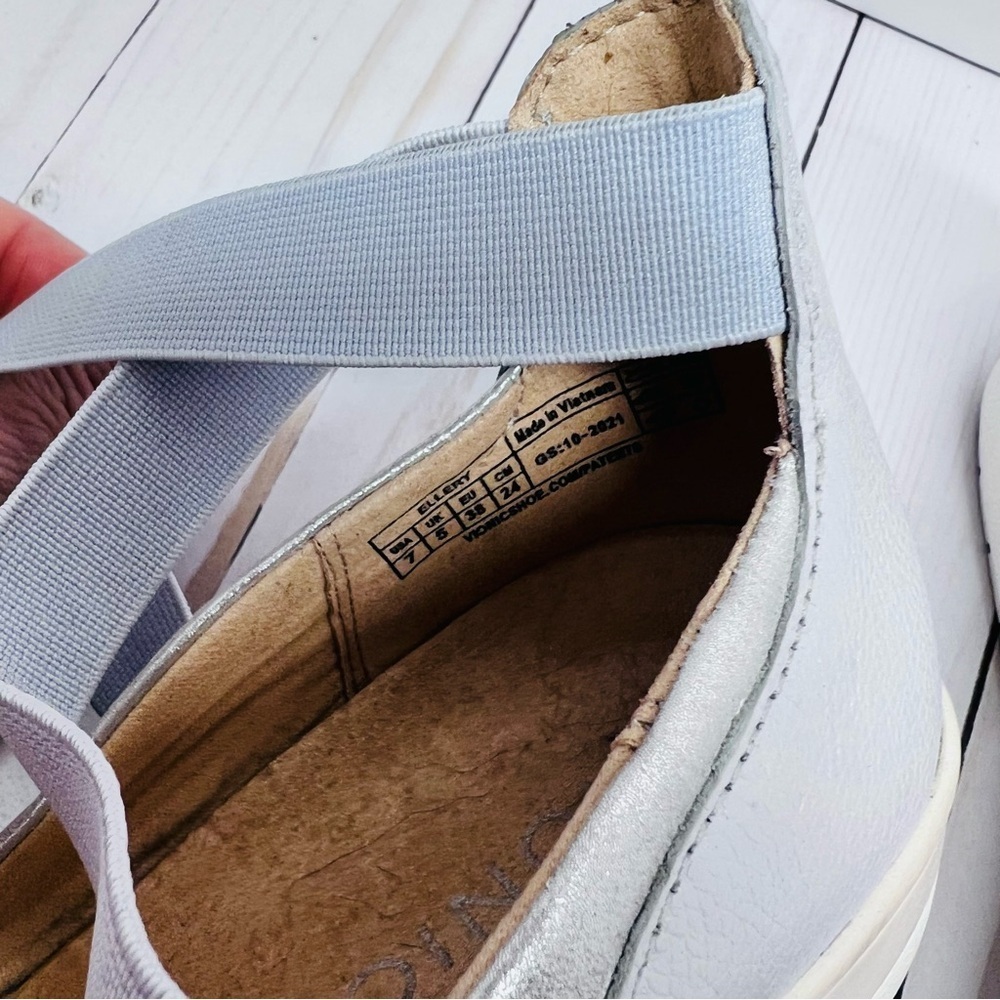 Vionic Ellery Nubuck Supportive Metallic Leather Wedges in Blue Haze Size 7 - Picture 11 of 11